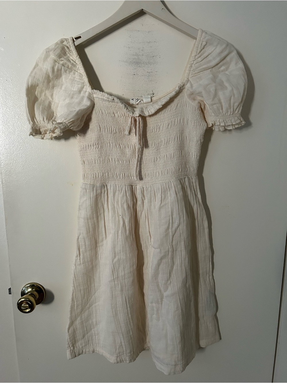 Roxy Cream Puff Sleeve Smocked women’s Dress